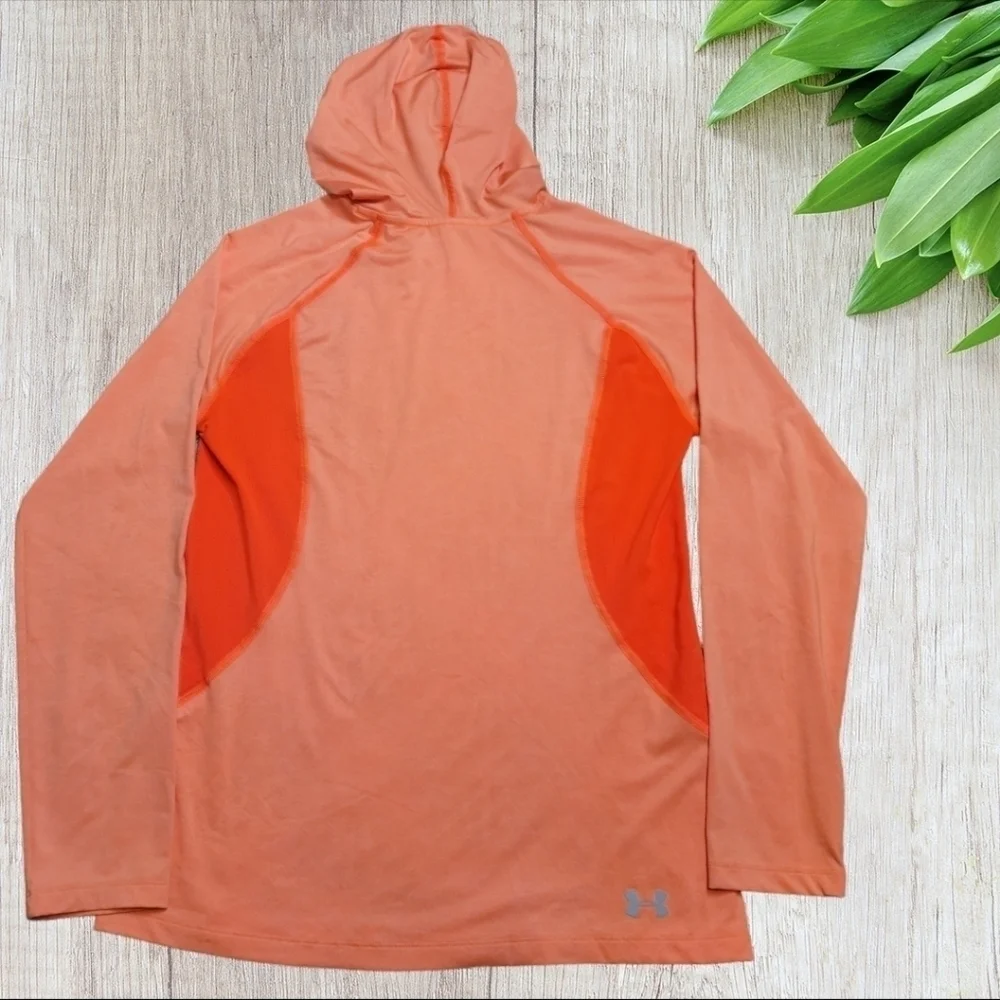 Under Armour PFG Women's Lightweight Long Sleeve Hoodie size Small Bright Orange - Picture 2 of 6